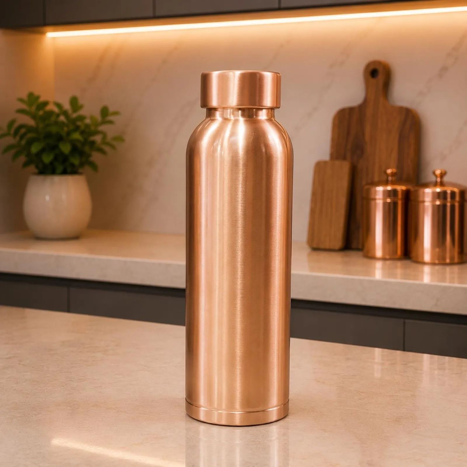Handmade Pure Copper Water Bottle for Daily Hydration, Wellness Gift — photo 1