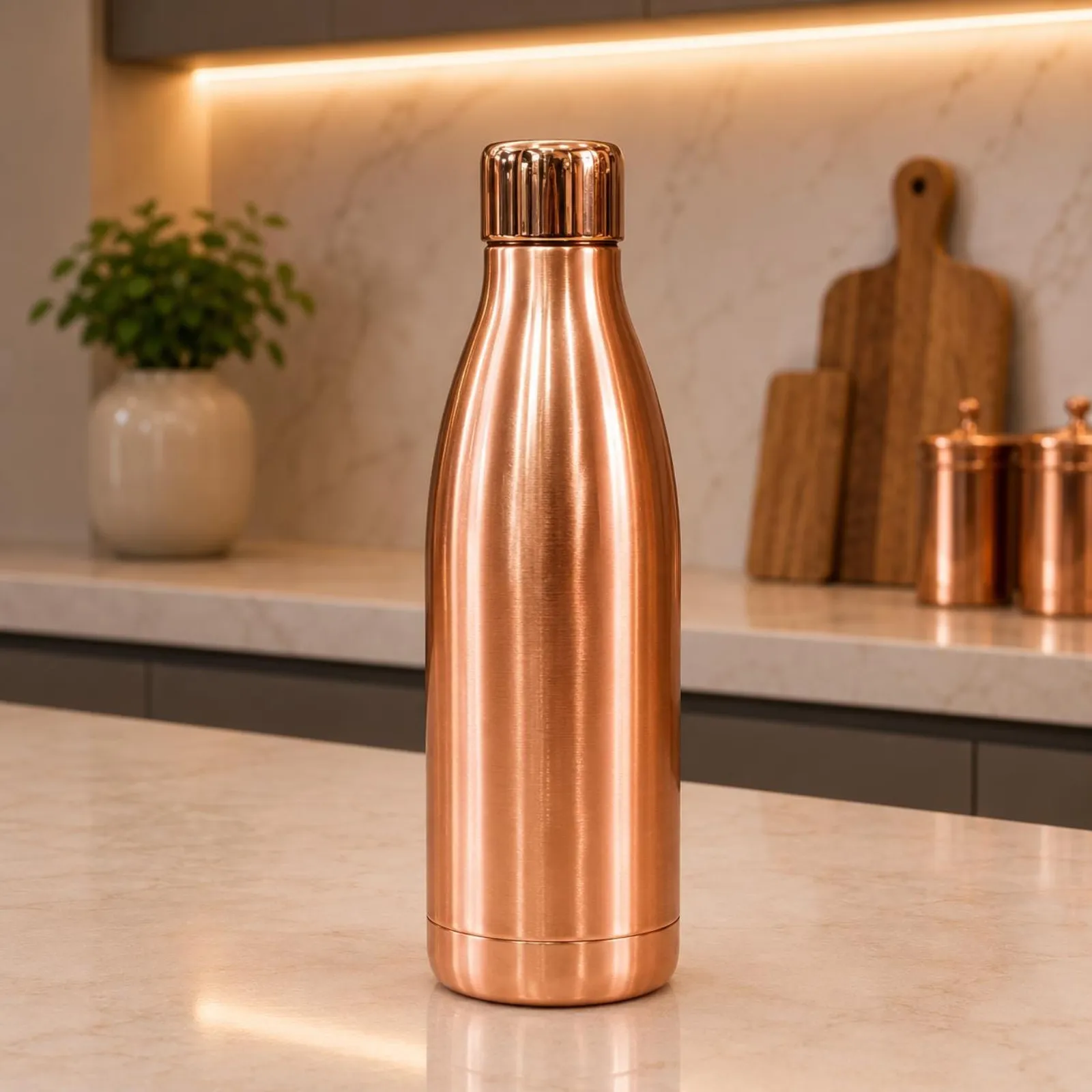 Handmade Pure Copper Water Bottle for Daily Hydration, Wellness Gift — photo 1