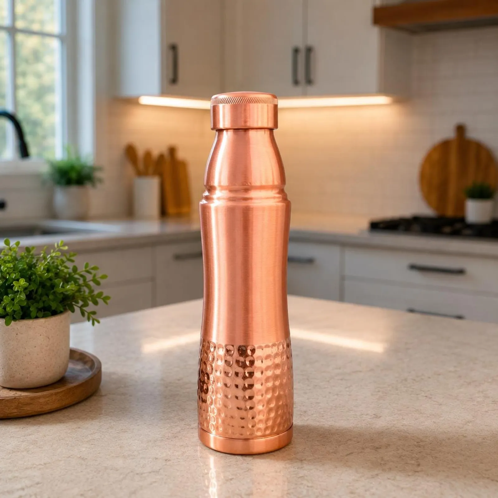 Pure Copper Bottle Set, Handcrafted Engraved Traditional Indian Drinkware — photo 1